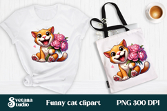 Funny cat clipart PNG design | Cute cat sublimation Product Image 1