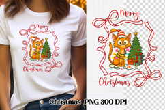 Christmas funny cat sublimation | Christmas clipart design Product Image 1