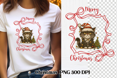 Christmas funny cat sublimation | Christmas clipart design Product Image 4