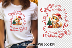 Christmas funny cat sublimation | Christmas clipart design Product Image 1