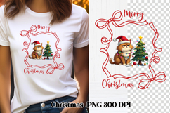 Christmas funny cat sublimation | Christmas clipart design Product Image 1