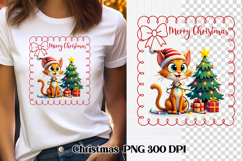 Christmas funny cat sublimation | Christmas clipart design Product Image 1