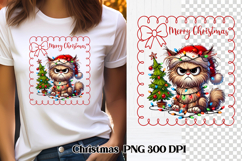 Christmas funny cat sublimation | Christmas clipart design Product Image 1