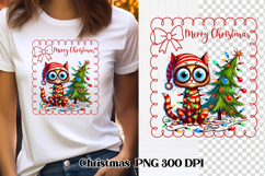 Christmas funny cat sublimation | Christmas clipart design Product Image 5