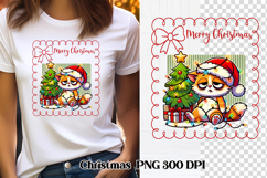 Christmas funny cat sublimation | Christmas clipart design Product Image 7