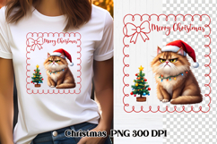 Christmas funny cat sublimation | Christmas clipart design Product Image 8