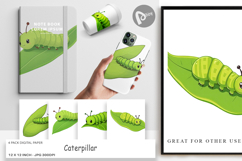 Digital Paper Spring Caterpillar Product Image 1