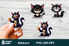 Funny cat stickers printable | Cute animal stickers PNG Product Image 1