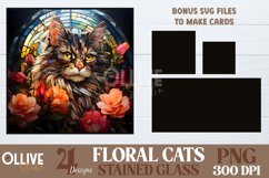 Floral Cat Stained Glass PNG Bundle Product Image 2