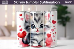 Watercolor Cat Valentine Tumbler Bundle I Cute Cat Tumbler Product Image 8