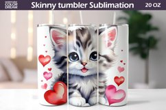 Watercolor Cat Valentine Tumbler Bundle I Cute Cat Tumbler Product Image 9
