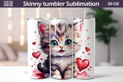 Watercolor Cat Valentine Tumbler Bundle I Cute Cat Tumbler Product Image 10