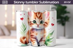 Watercolor Cat Valentine Tumbler Bundle I Cute Cat Tumbler Product Image 5