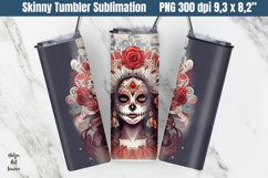 Catherine Skull 20 OZ Skinny Tumbler Sublimation Product Image 1