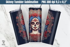 Catherine Skull 20 OZ Skinny Tumbler Sublimation Product Image 1
