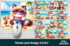 Cute cat mouse pad bundle | Animal mousepad sublimation Product Image 1