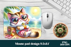 Cute cat mouse pad | Animal mouse pad Product Image 1
