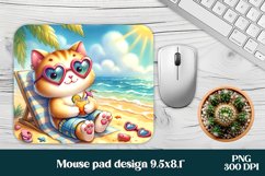 Cute cat mouse pad | Animal mouse pad | Mouse mat PNG Product Image 1