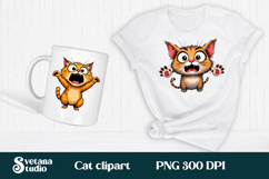 Funny cat clipart PNG | Cute funny animal sublimation design Product Image 1