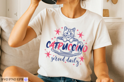 Cat Coffee Cup Pun Hand-drawn PNG SVG Design Product Image 2