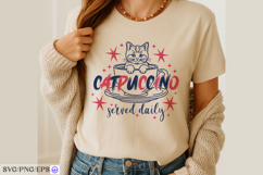 Cat Coffee Cup Pun Hand-drawn PNG SVG Design Product Image 4