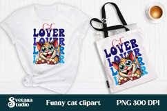 Funny cat clipart PNG | Crazy cat quotes sublimation design Product Image 1