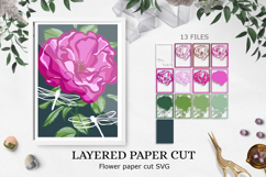 Flower and dragonfly layered paper cut / cricut machine Product Image 1