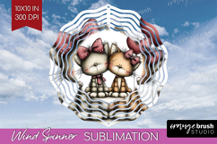 Cats Valentine Wind Spinner Sublimation PNG Whimsical Animal Product Image 1