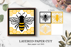 Bee and honey layered paper cut | Bee Honey laser Layered Product Image 1