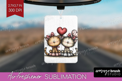 Cats Valentine Air Freshener PNG Whimsical Animal PNG Product Image 1