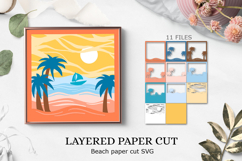 Beach layered paper cut | beach layered paper cutting Product Image 1