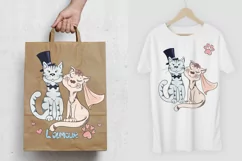 Funny Love Cats PNG, Funny Wedding sublimation, Bridal card Product Image 3