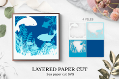 Layered paper cut sea / Layered paper cut sea SVG Product Image 1