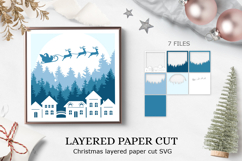 Christmas layered paper cut / christmas paper cutting svg Product Image 1