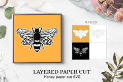 Bee and honey layered paper cut | Bee Honey laser Layered Product Image 1