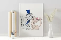 Bride and Groom Cats PNG Funny Wedding sublimation, Bridal Product Image 2