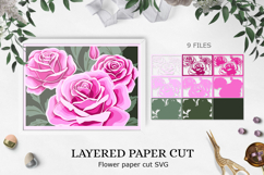 Rose Paper Cutting File/ flower paper cut SVG Product Image 1