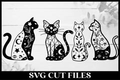 4 Cats Celestial Design for Cricut &amp; Silhouette Product Image 1