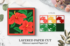 Tropical flowers shadow box / 3D Hibiscus Shadow box Product Image 1