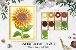 Sunflower layered paper SVG/ layered paper cut Product Image 1