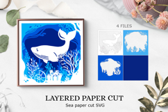 Layered paper cut sea / Layered paper cut sea SVG Product Image 1