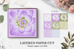 Flowers paper cutting SVG design/ layered papercut Product Image 1