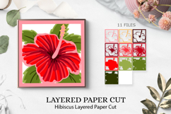 Tropical flowers shadow box / 3D Hibiscus Shadow box Product Image 1