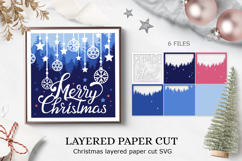 Layered papercut Christmas card / cut files SVG Product Image 1