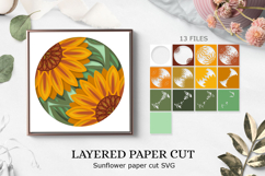 Sunflower 3D Shadow Box SVG / 3D Sunflowers Product Image 1