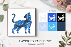 3d layered paper art template Cat / 3d cat png Product Image 1