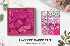 3d flower shadow box / Layered Papercut Flower Product Image 1