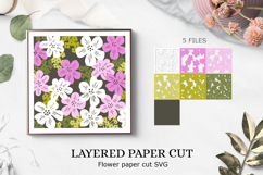 Flower layered paper cut / SVG design / layered papercut Product Image 1