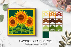 Sunflower layered paper cut /Sunflower 3D SVG Product Image 1