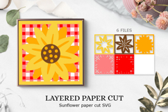 Sunflower 3D Shadow Box SVG / 3D Sunflowers Product Image 1